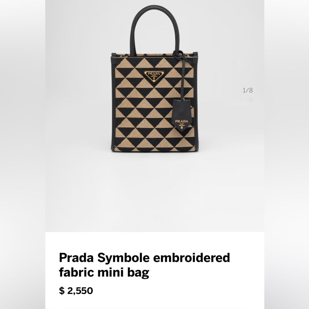 Prada Small Triangle Logo Jacquard Tote Bag- perfect condition - sold out color - Picture 5 of 14